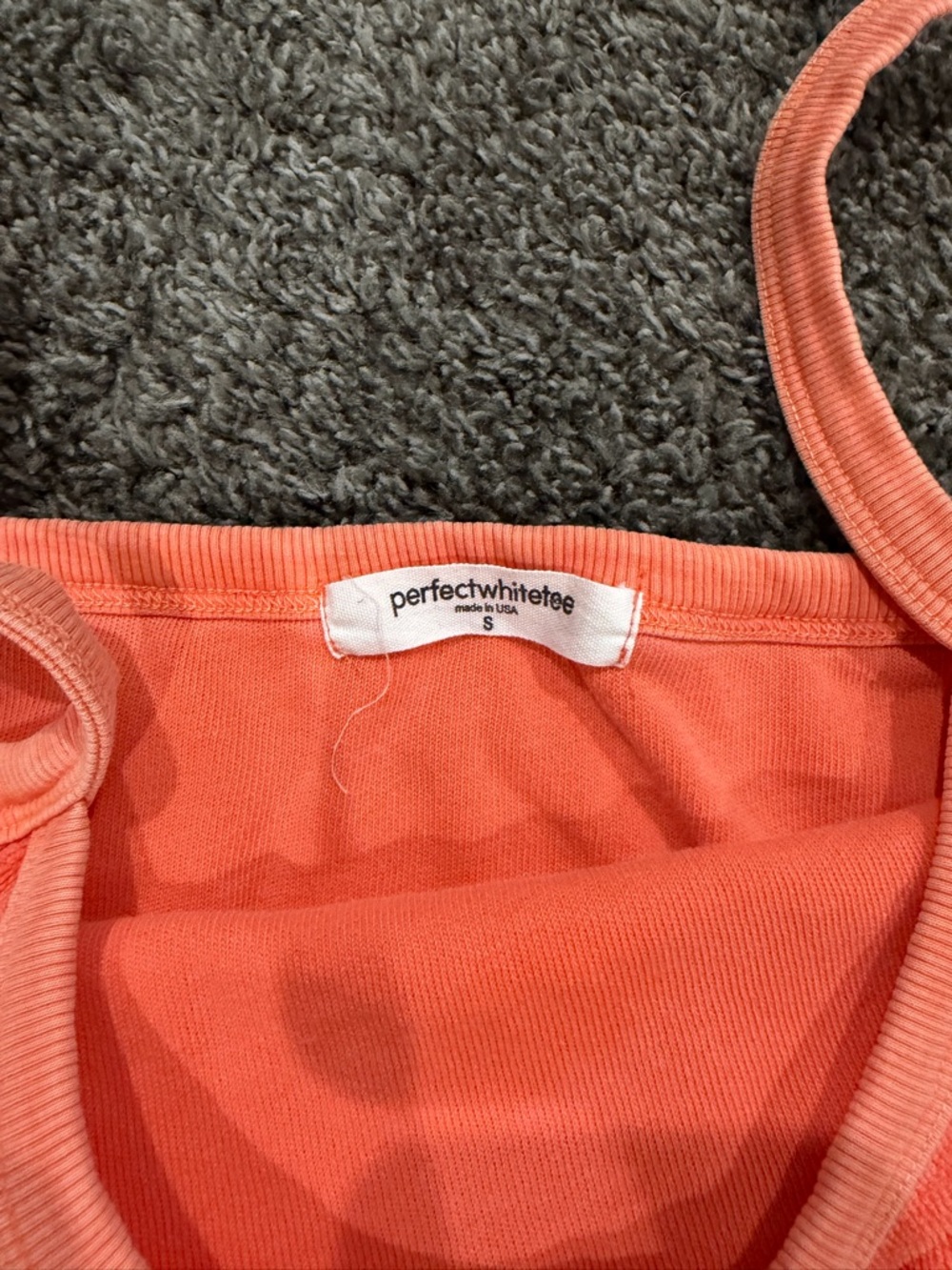 Perfect White Tee Marley loop terry tank. Color is peach/coral. Size Small. - Picture 2 of 4